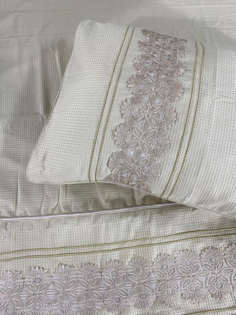 Embroidered Pique coverlet