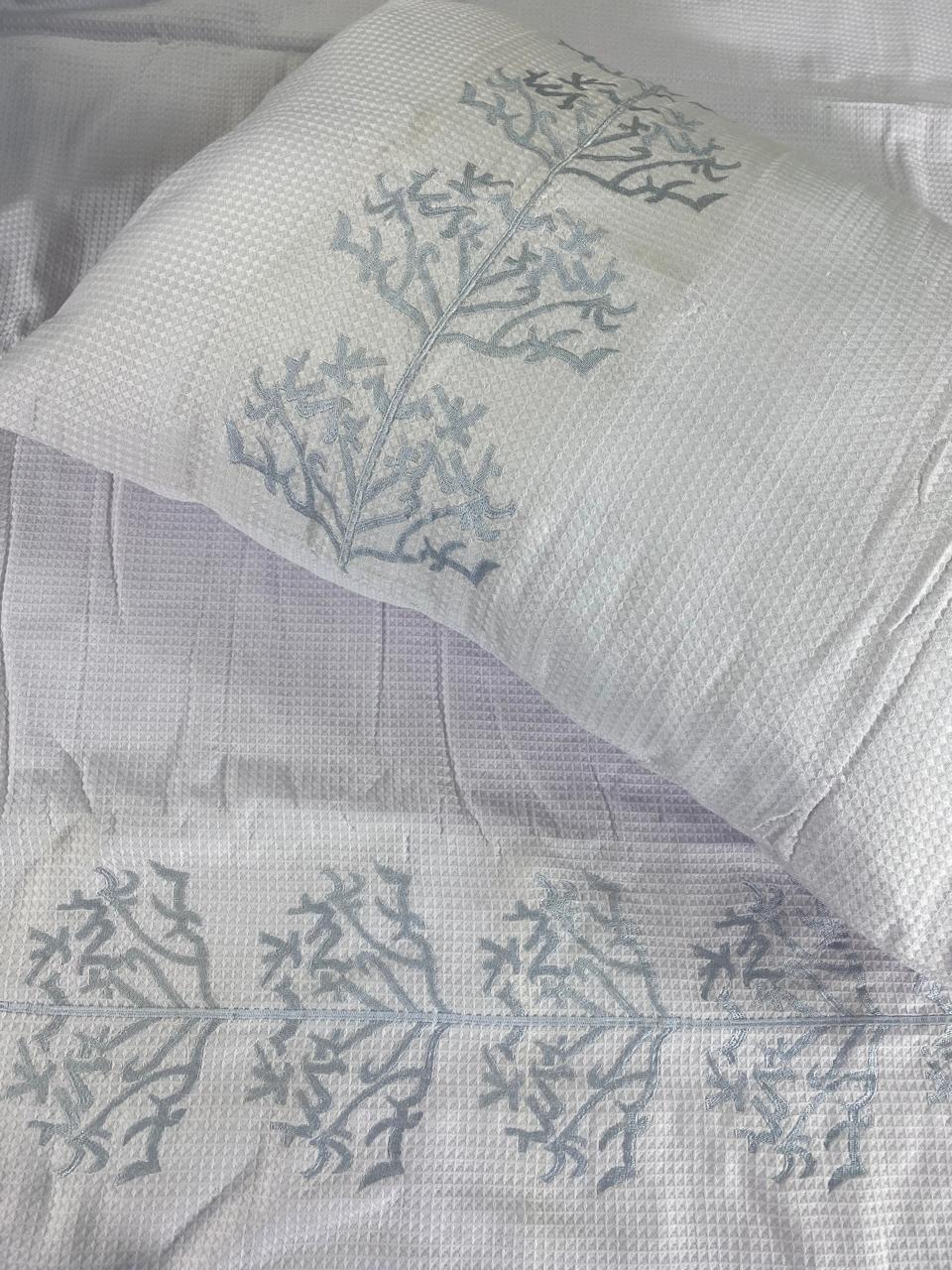 Embroidered Pique coverlet