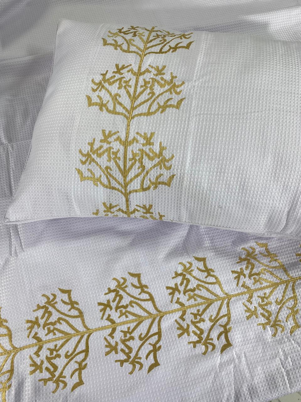 Embroidered Pique coverlet