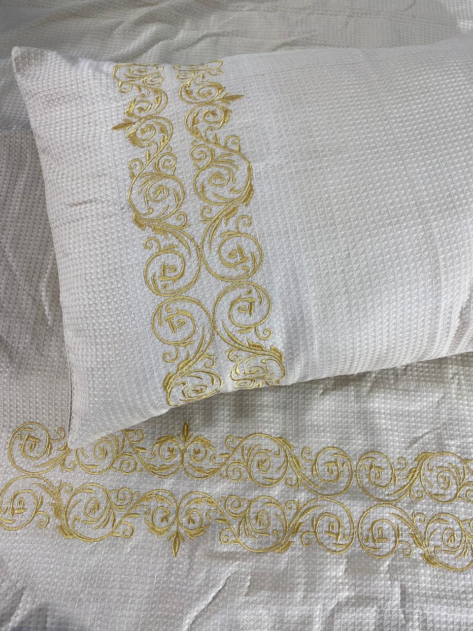 Embroidered Pique coverlet