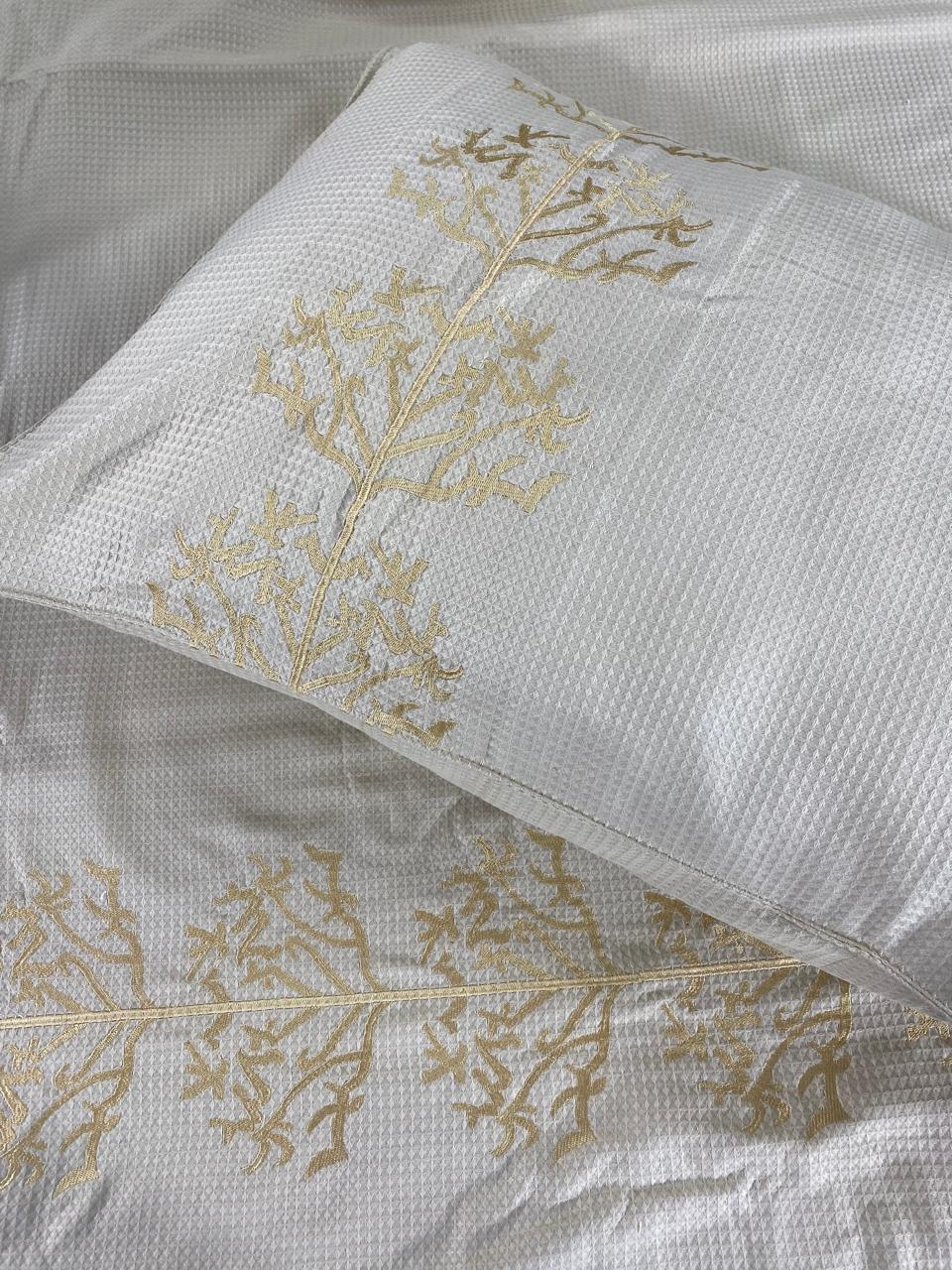 Embroidered Pique coverlet